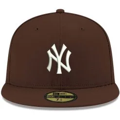 Men's New York Yankees New Era Brown White Logo 59FIFTY Fitted Hat -San Diego Padres Caps Sales mens new era brown new york yankees white logo 59fifty fitted hat pi4208000 altimages ff 4208674 b31f0400c1e4eba0dcadalt2 full