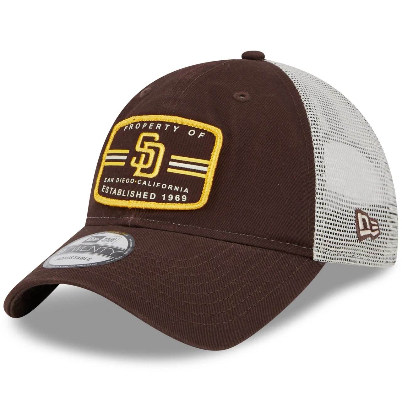 Men's San Diego Padres New Era Brown Property Trucker 9TWENTY Snapback Hat 3 Men's San Diego Padres New Era Brown Property Trucker 9TWENTY Snapback Hat