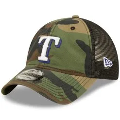 Men's Texas Rangers New Era Camo 9TWENTY Trucker Snapback Hat