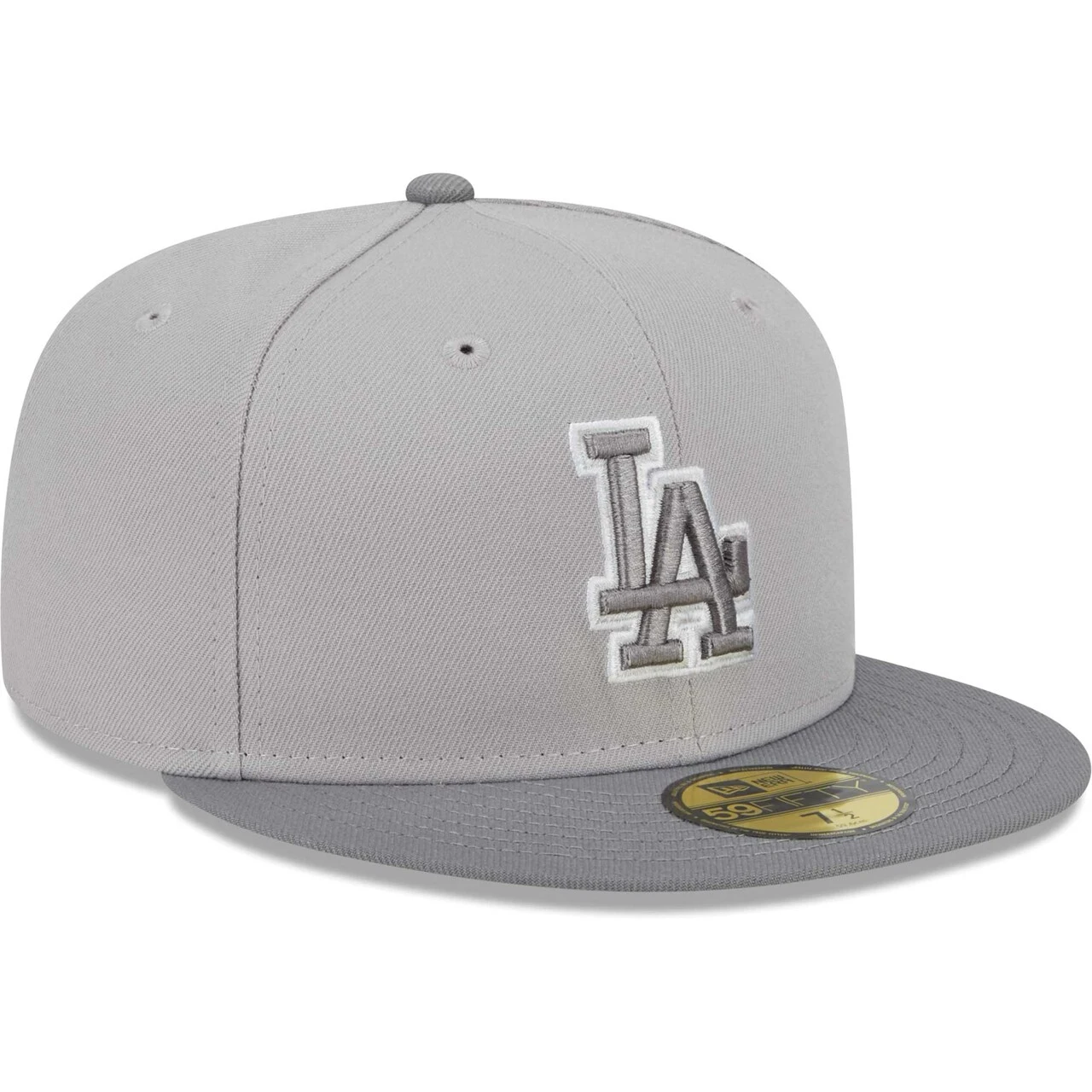 Men's Los Angeles Dodgers New Era Gray Green Undervisor 59FIFTY Fitted Hat 5 Men's Los Angeles Dodgers New Era Gray Green Undervisor 59FIFTY Fitted Hat - Image 3