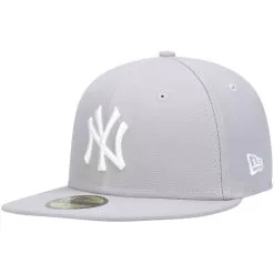 Men's New York Yankees New Era Gray White Logo 59FIFTY Fitted Hat