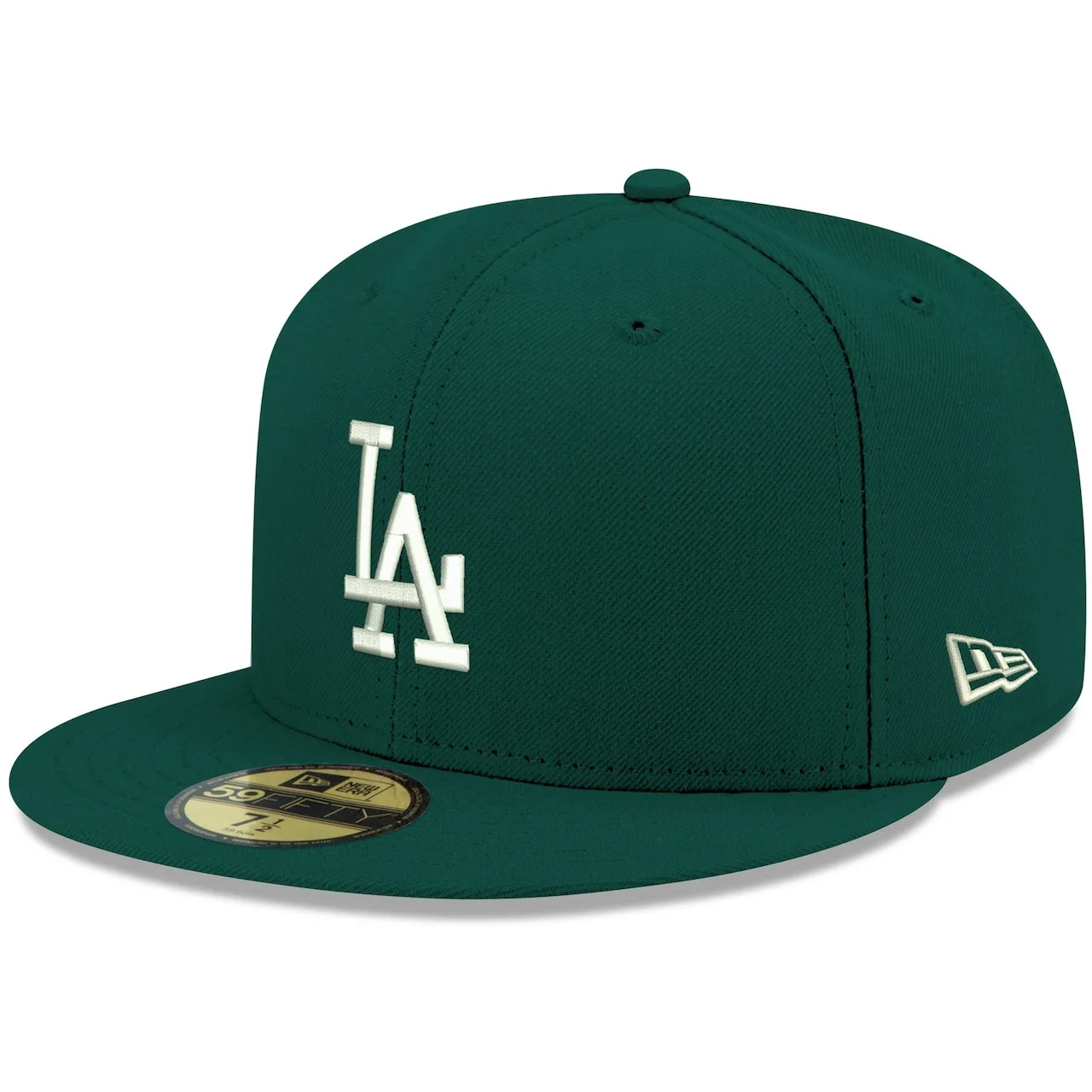 Men's Los Angeles Dodgers New Era Green White Logo 59FIFTY Fitted Hat 3 Men's Los Angeles Dodgers New Era Green White Logo 59FIFTY Fitted Hat