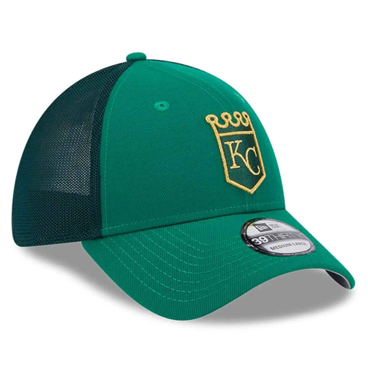 Men's Kansas City Royals New Era Kelly Green 2023 St. Patrick's Day 39THIRTY Flex Hat 5 Men's Kansas City Royals New Era Kelly Green 2023 St. Patrick's Day 39THIRTY Flex Hat - Image 3