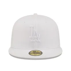 Men's Los Angeles Dodgers New Era White On White 59FIFTY Fitted Hat -San Diego Padres Caps Sales mens new era los angeles dodgers white on white 59fifty fitted hat pi4731000 altimages ff 4731053 34601726c882a99d1fc1alt2 full