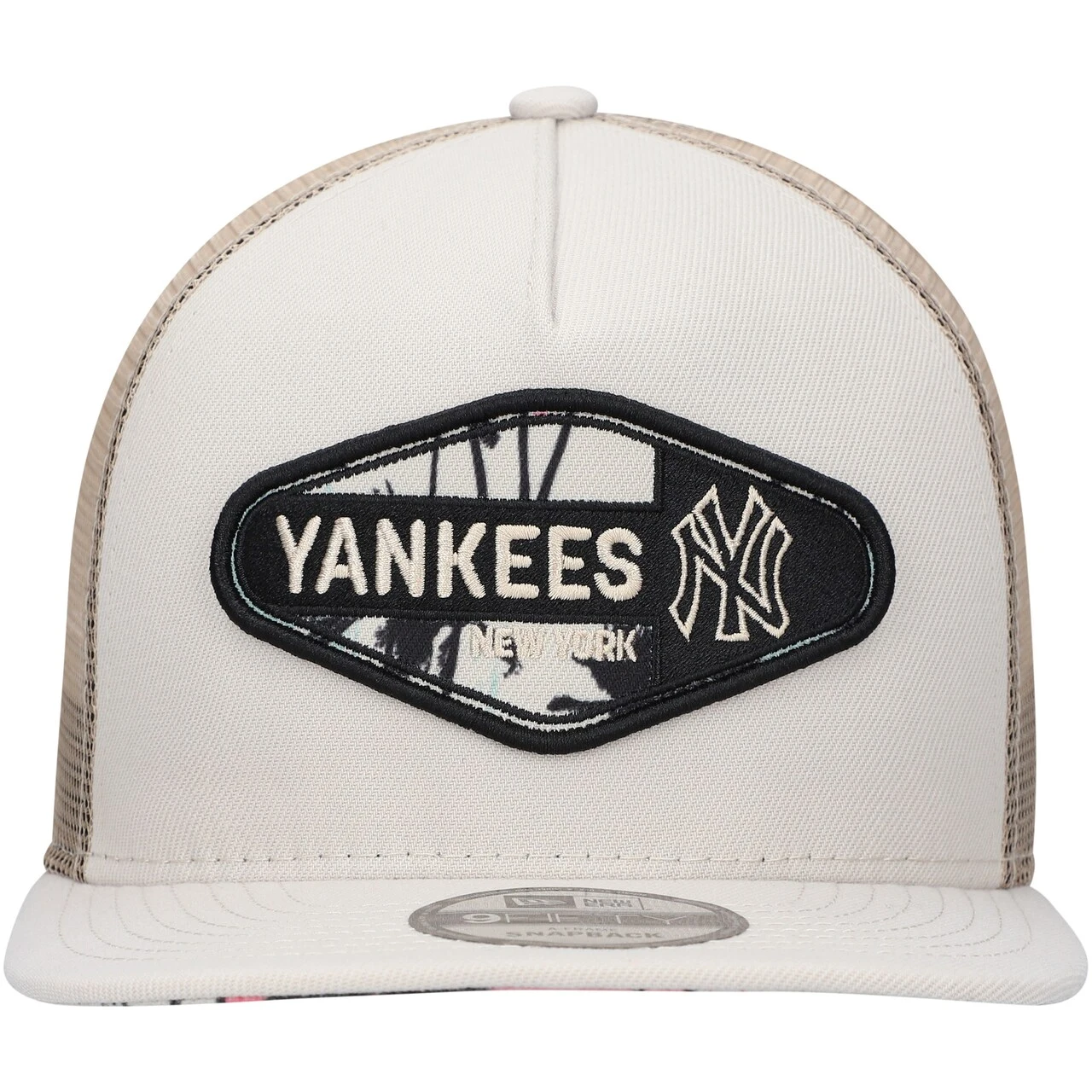 Men's New York Yankees New Era Natural Retro Beachin' Patch A-Frame Trucker 9FIFTY Snapback Hat 4 Men's New York Yankees New Era Natural Retro Beachin' Patch A-Frame Trucker 9FIFTY Snapback Hat - Image 2