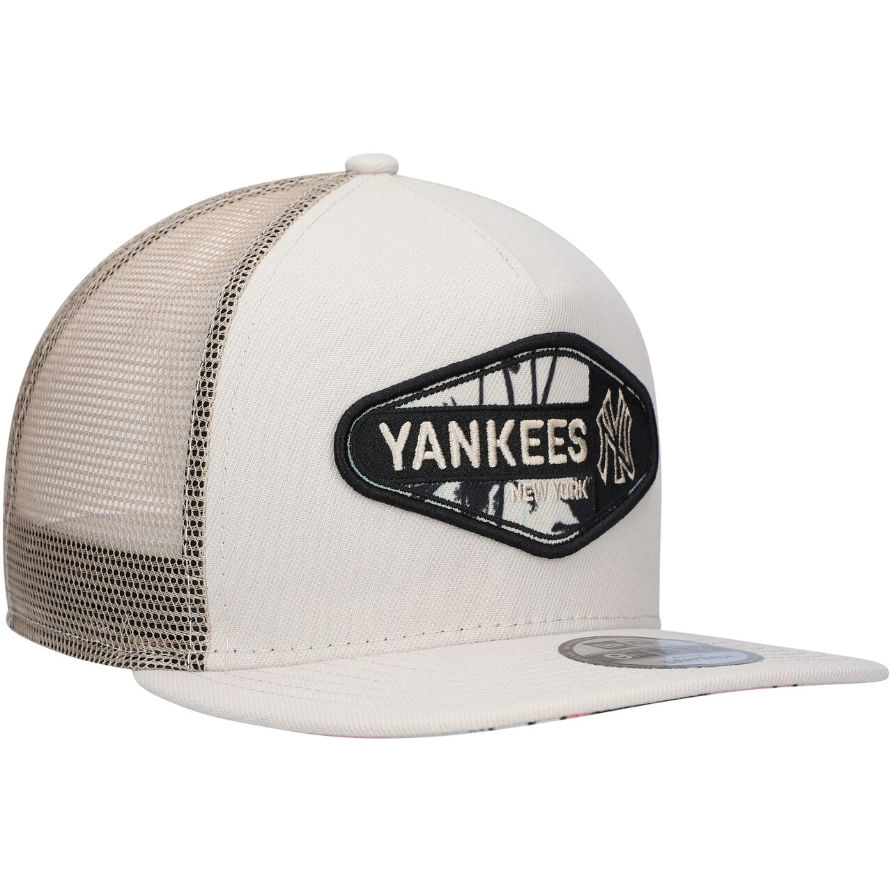 Men's New York Yankees New Era Natural Retro Beachin' Patch A-Frame Trucker 9FIFTY Snapback Hat 5 Men's New York Yankees New Era Natural Retro Beachin' Patch A-Frame Trucker 9FIFTY Snapback Hat - Image 3