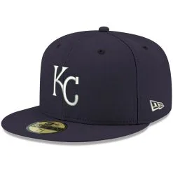 Men's Kansas City Royals New Era Navy White Logo 59FIFTY Fitted Hat