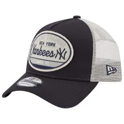 Men's New York Yankees New Era Navy 2023 Spring Training Patch A-Frame Trucker 9FORTY Snapback Hat