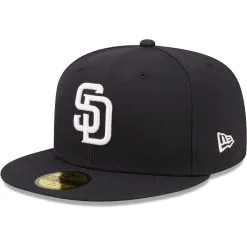 Men's San Diego Padres New Era Navy White Logo 59FIFTY Fitted Hat