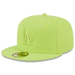 Men's Los Angeles Dodgers New Era Neon Green 2023 Spring Color Basic 59FIFTY Fitted Hat
