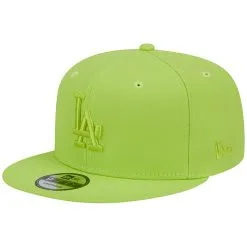Men's Los Angeles Dodgers New Era Neon Green Spring Color Basic 9FIFTY Snapback Hat
