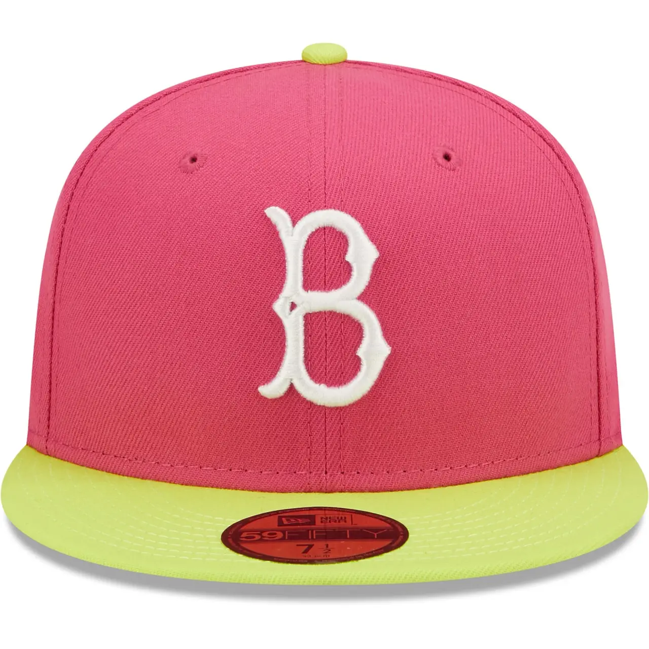 Men's Brooklyn Dodgers New Era Pink 1955 World Series Champions Beetroot Cyber 59FIFTY Fitted Hat 4 Men's Brooklyn Dodgers New Era Pink 1955 World Series Champions Beetroot Cyber 59FIFTY Fitted Hat - Image 2