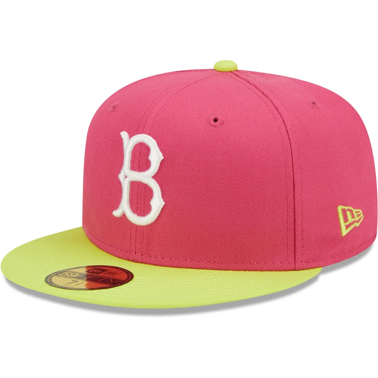 Men's Brooklyn Dodgers New Era Pink 1955 World Series Champions Beetroot Cyber 59FIFTY Fitted Hat 5 Men's Brooklyn Dodgers New Era Pink 1955 World Series Champions Beetroot Cyber 59FIFTY Fitted Hat - Image 3