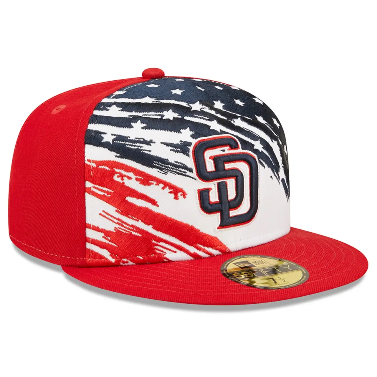 Men's San Diego Padres New Era Red 2022 4th Of July On-Field 59FIFTY Fitted Hat 5 Men's San Diego Padres New Era Red 2022 4th Of July On-Field 59FIFTY Fitted Hat - Image 3