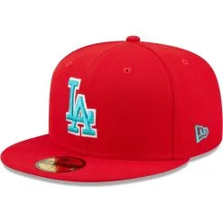 Men's Los Angeles Dodgers New Era Scarlet 2020 World Series Teal Undervisor 59FIFTY Fitted Hat -San Diego Padres Caps Sales mens new era scarlet los angeles dodgers 2020 world series teal undervisor 59fifty fitted hat pi4694000 altimages ff 4694076 c74d233757dcb53f8d50alt3 full