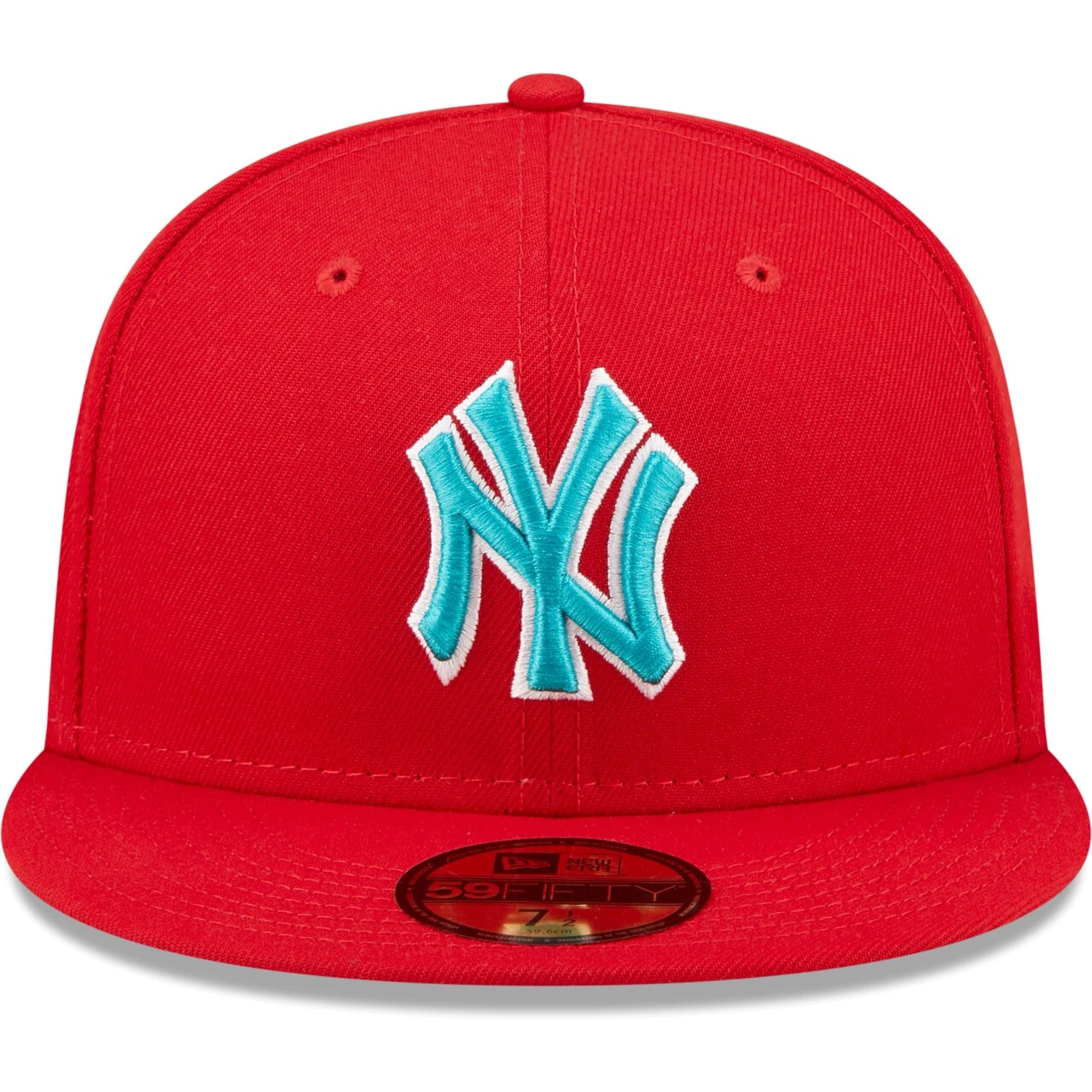 Men's New York Yankees New Era Scarlet 1999 World Series Teal Undervisor 59FIFTY Fitted Hat 4 Men's New York Yankees New Era Scarlet 1999 World Series Teal Undervisor 59FIFTY Fitted Hat - Image 2
