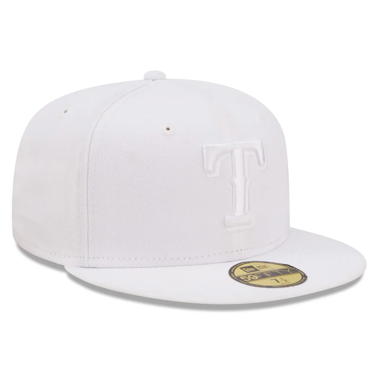 Men's Texas Rangers New Era White On White 59FIFTY Fitted Hat 5 Men's Texas Rangers New Era White On White 59FIFTY Fitted Hat - Image 3