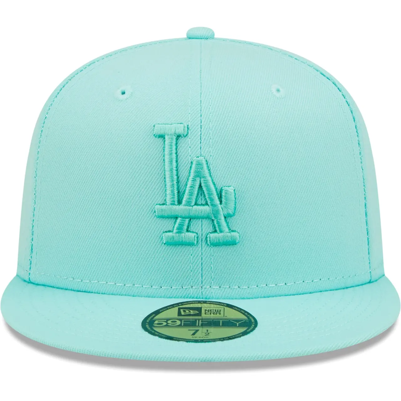 Men's Los Angeles Dodgers New Era Turquoise Icon Color Pack 59FIFTY Fitted Hat - Image 2