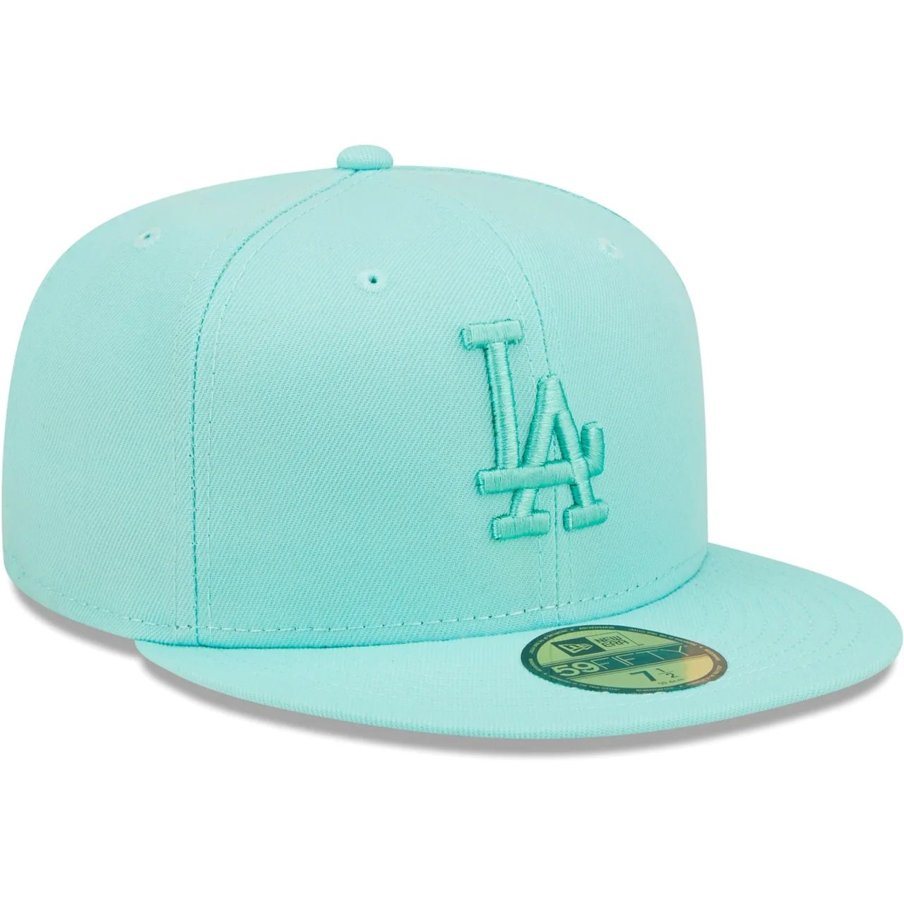 Men's Los Angeles Dodgers New Era Turquoise Icon Color Pack 59FIFTY Fitted Hat - Image 3