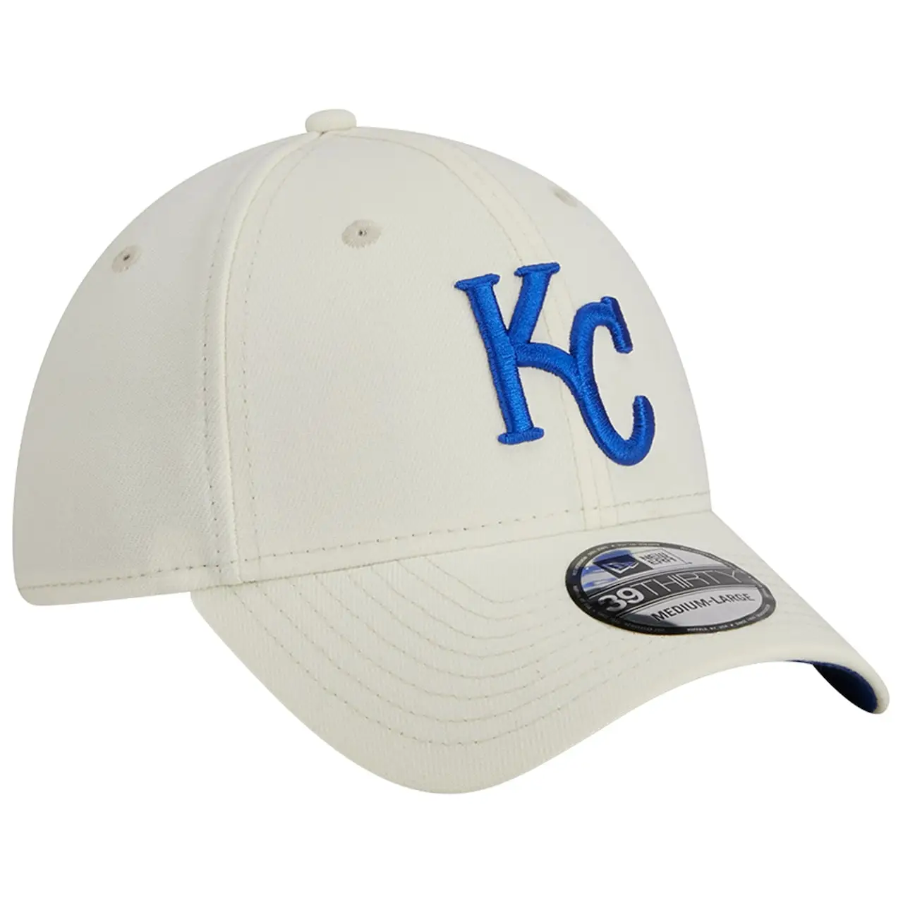 Men's Kansas City Royals New Era White Chrome Team Classic 39THIRTY Flex Hat 5 Men's Kansas City Royals New Era White Chrome Team Classic 39THIRTY Flex Hat - Image 3