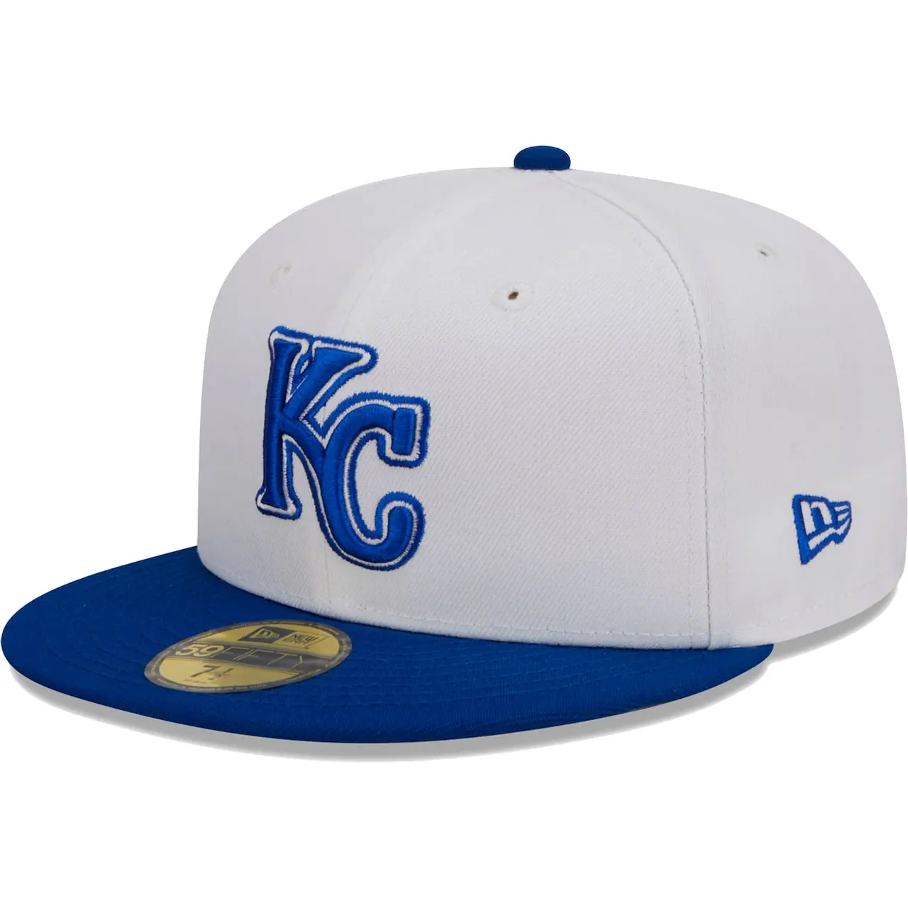 Men's Kansas City Royals New Era White Optic 59FIFTY Fitted Hat 3 Men's Kansas City Royals New Era White Optic 59FIFTY Fitted Hat