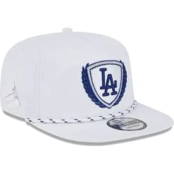Men's Los Angeles Dodgers New Era White Golfer Tee 9FIFTY Snapback Hat