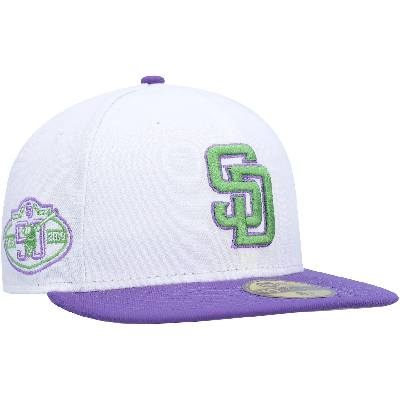 Men's San Diego Padres New Era White 50th Anniversary Side Patch 59FIFTY Fitted Hat 3 Men's San Diego Padres New Era White 50th Anniversary Side Patch 59FIFTY Fitted Hat