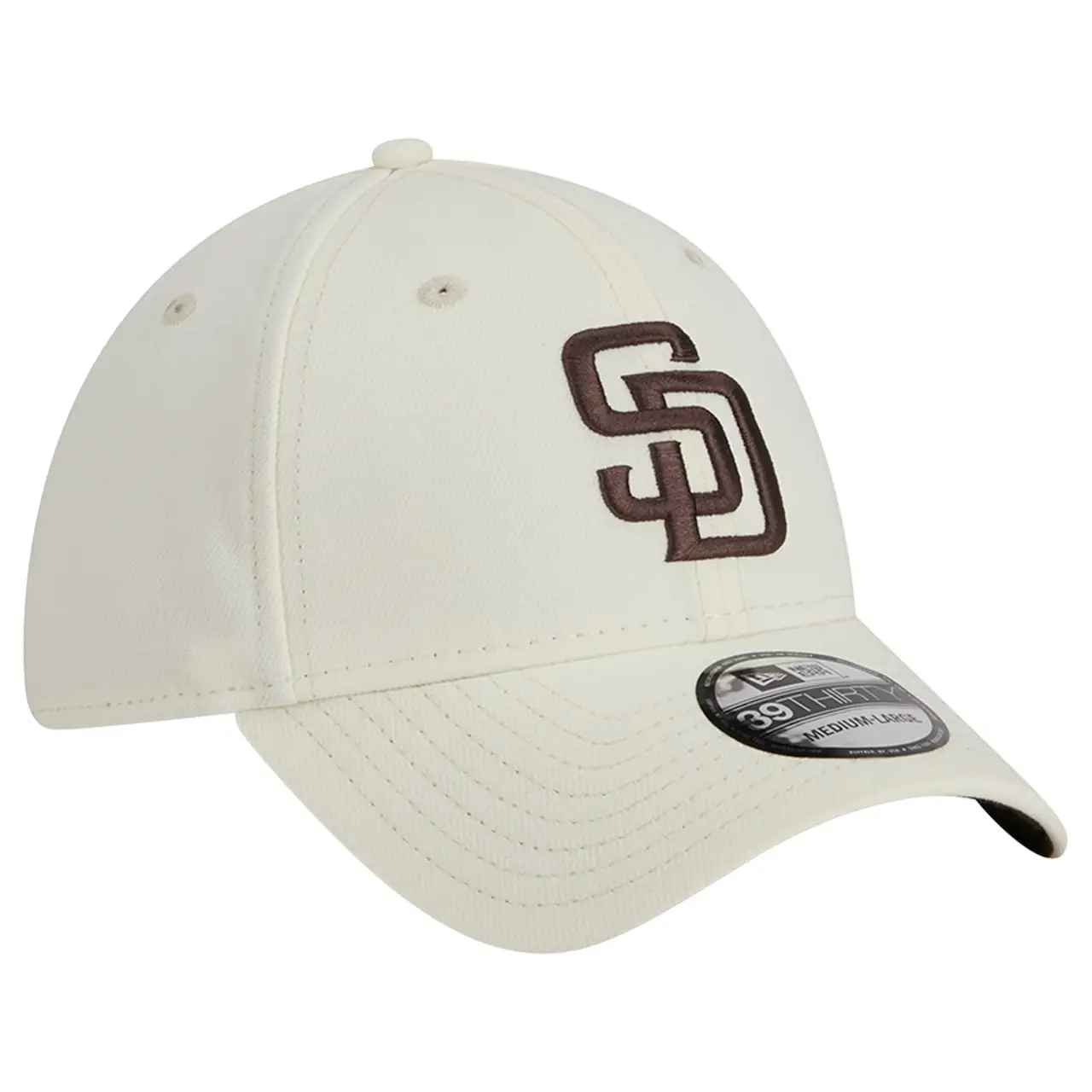 Men's San Diego Padres New Era White Chrome Team Classic 39THIRTY Flex Hat 5 Men's San Diego Padres New Era White Chrome Team Classic 39THIRTY Flex Hat - Image 3