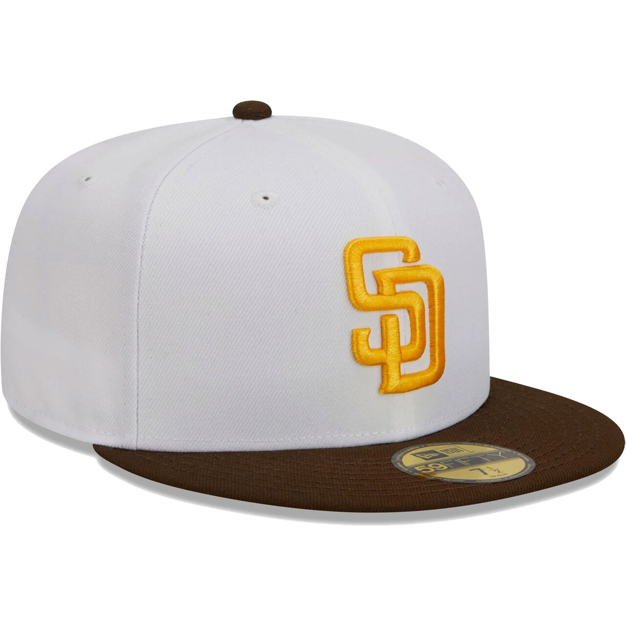 Men's San Diego Padres New Era White Optic 59FIFTY Fitted Hat 5 Men's San Diego Padres New Era White Optic 59FIFTY Fitted Hat - Image 3