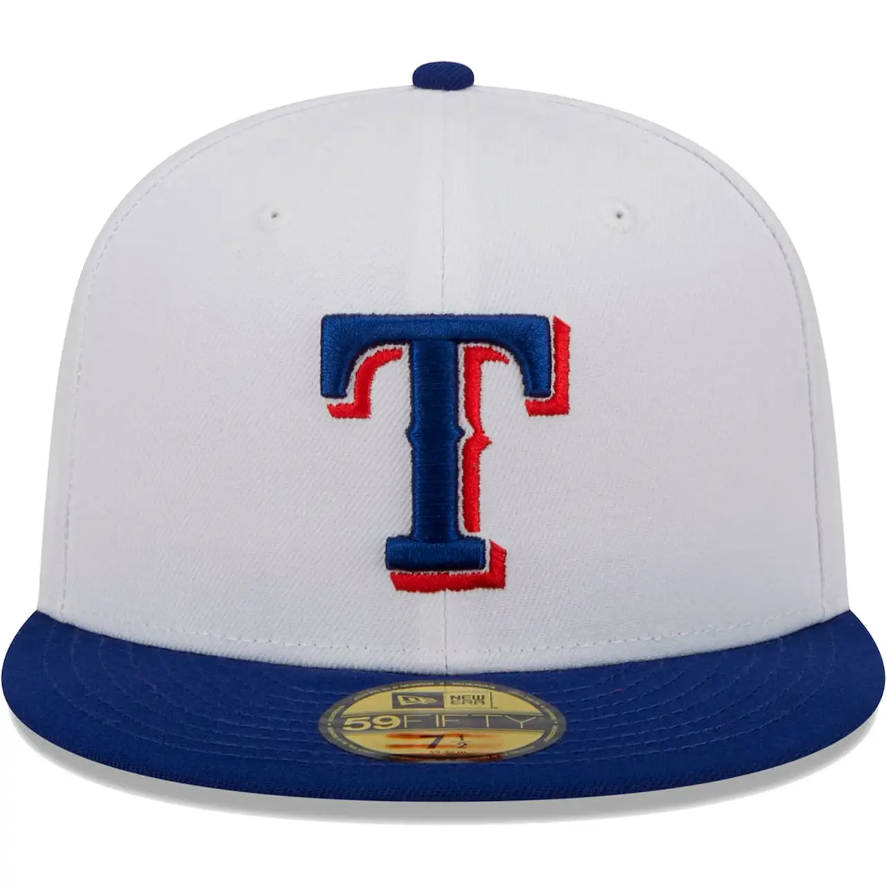 Men's Texas Rangers New Era White Optic 59FIFTY Fitted Hat 4 Men's Texas Rangers New Era White Optic 59FIFTY Fitted Hat - Image 2