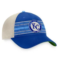 Men's Kansas City Royals Fanatics Branded Royal/Natural True Classic Retro Striped Trucker Snapback Hat -San Diego Padres Caps Sales natural kansas city royals true classic retro striped trucker snapback hat pi4499000 altimages ff 4499059 51bae1c11b603f309bd1alt3 full
