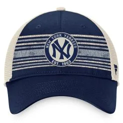 Men's New York Yankees Fanatics Branded Navy/Natural True Classic Retro Striped Trucker Snapback Hat -San Diego Padres Caps Sales natural new york yankees true classic retro striped trucker snapback hat pi4499000 altimages ff 4499036 72ee6af1af4c1cebf6daalt2 full