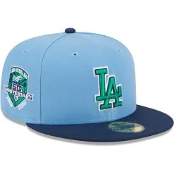 Men's Los Angeles Dodgers New Era Light Blue/Navy Green Undervisor 59FIFTY Fitted Hat
