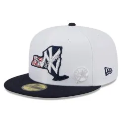 Men's New York Yankees New Era White/Navy State 59FIFTY Fitted Hat