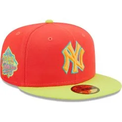 Men's New York Yankees New Era Red/Neon Green Lava Highlighter Combo 59FIFTY Fitted Hat