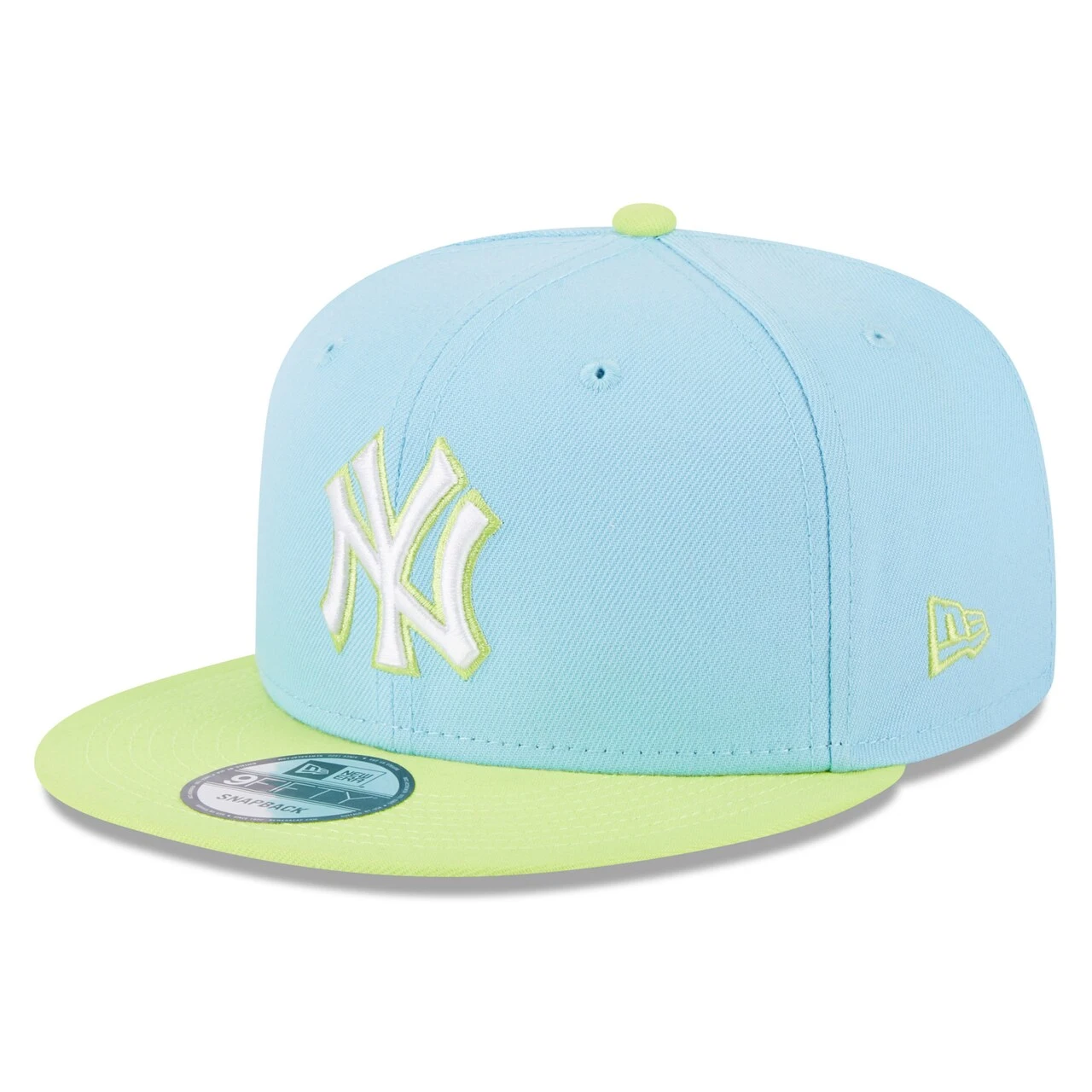 Men's New York Yankees New Era Light Blue/Neon Green Spring Basic Two-Tone 9FIFTY Snapback Hat 3 Men's New York Yankees New Era Light Blue/Neon Green Spring Basic Two-Tone 9FIFTY Snapback Hat