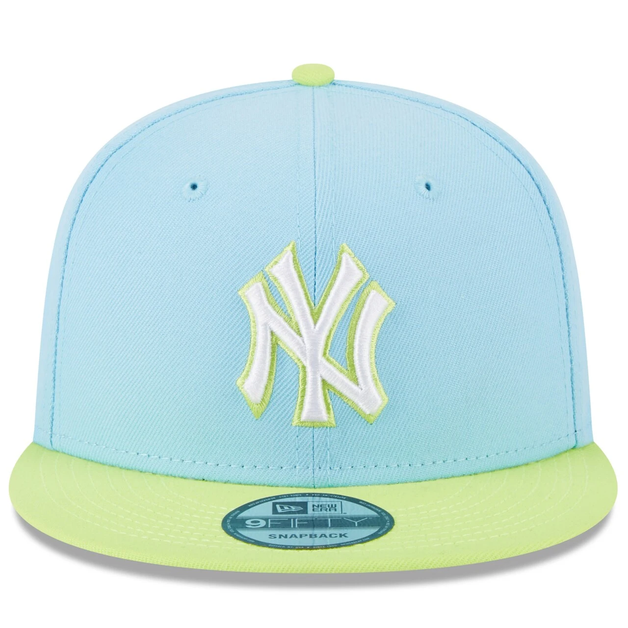 Men's New York Yankees New Era Light Blue/Neon Green Spring Basic Two-Tone 9FIFTY Snapback Hat 4 Men's New York Yankees New Era Light Blue/Neon Green Spring Basic Two-Tone 9FIFTY Snapback Hat - Image 2