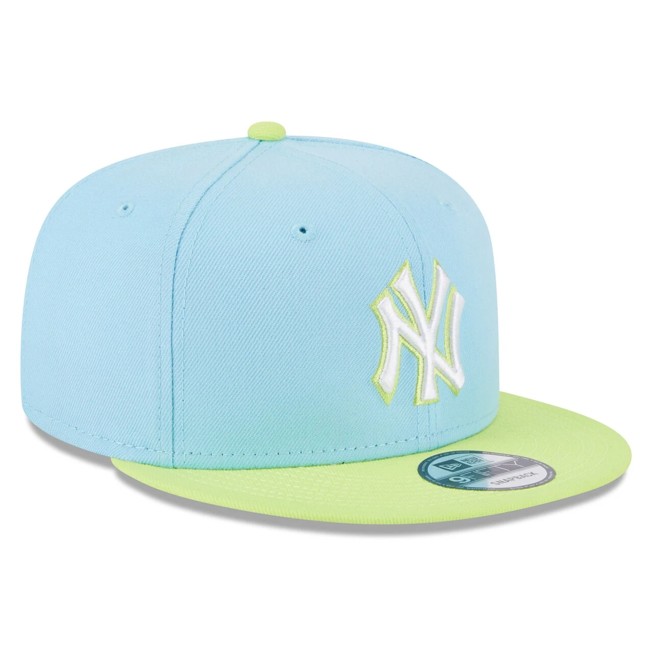 Men's New York Yankees New Era Light Blue/Neon Green Spring Basic Two-Tone 9FIFTY Snapback Hat 5 Men's New York Yankees New Era Light Blue/Neon Green Spring Basic Two-Tone 9FIFTY Snapback Hat - Image 3
