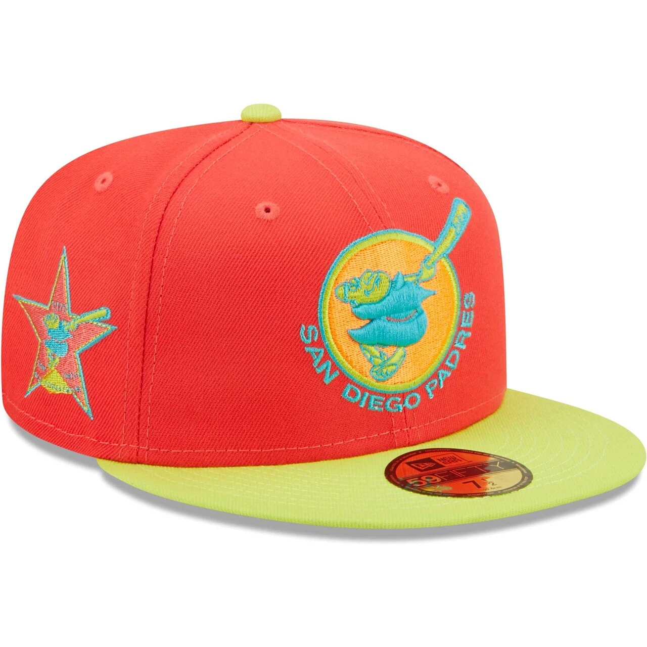 Men's San Diego Padres New Era Red/Neon Green Lava Highlighter Combo 59FIFTY Fitted Hat 3 Men's San Diego Padres New Era Red/Neon Green Lava Highlighter Combo 59FIFTY Fitted Hat