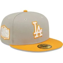 Men's Los Angeles Dodgers New Era Gray/Orange 2020 World Series Cooperstown Collection Undervisor 59FIFTY Fitted Hat