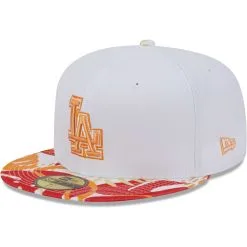 Men's Los Angeles Dodgers New Era White/Orange Flamingo 59FIFTY Fitted Hat