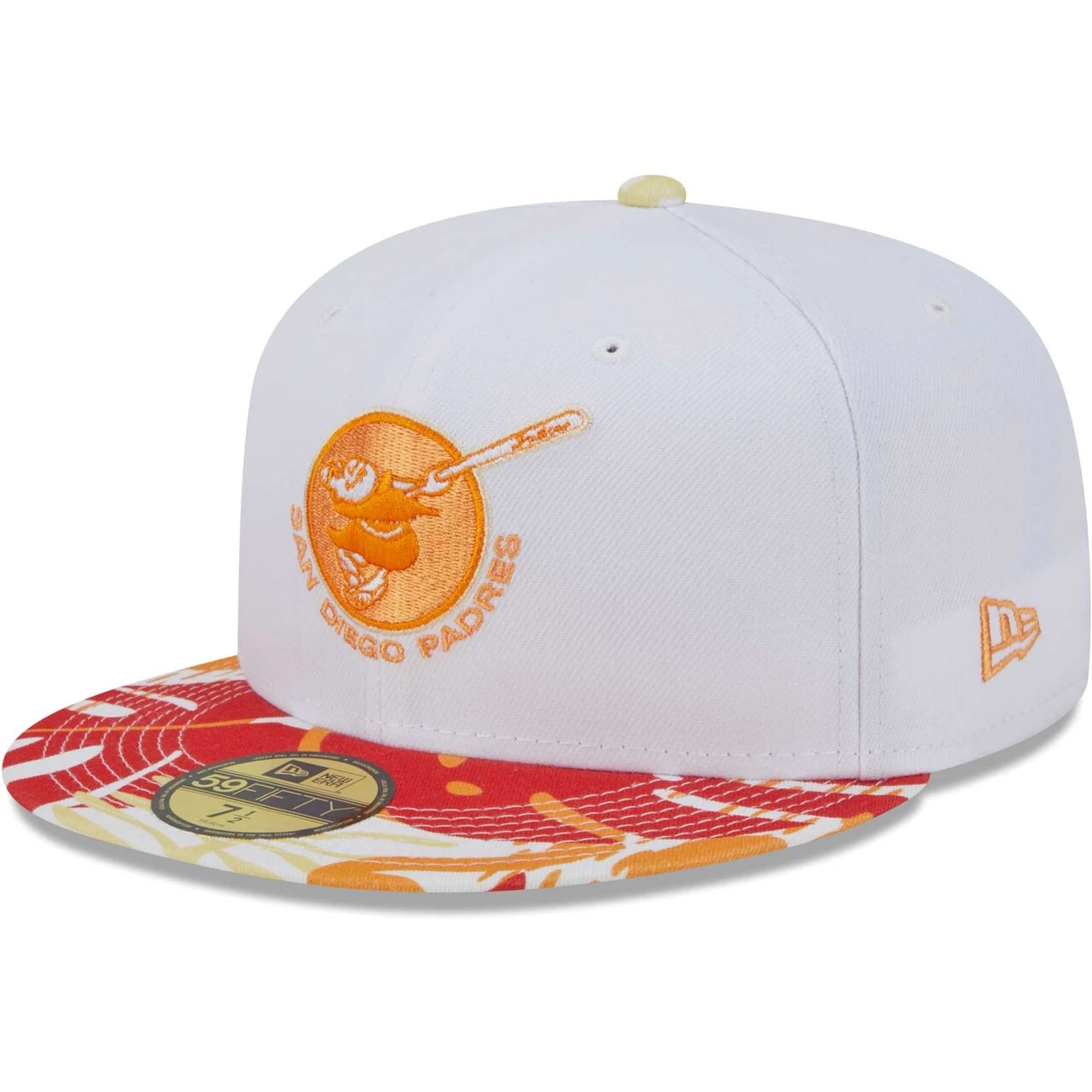 Men's San Diego Padres New Era White/Orange Flamingo 59FIFTY Fitted Hat 3 Men's San Diego Padres New Era White/Orange Flamingo 59FIFTY Fitted Hat