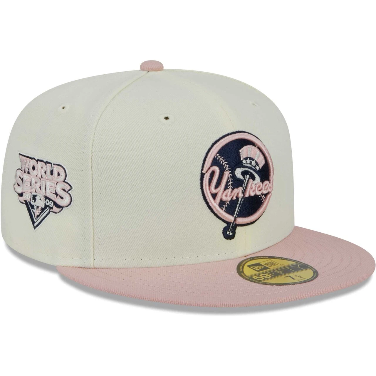 Men's New York Yankees New Era White/Pink Chrome Rogue 59FIFTY Fitted Hat 3 Men's New York Yankees New Era White/Pink Chrome Rogue 59FIFTY Fitted Hat