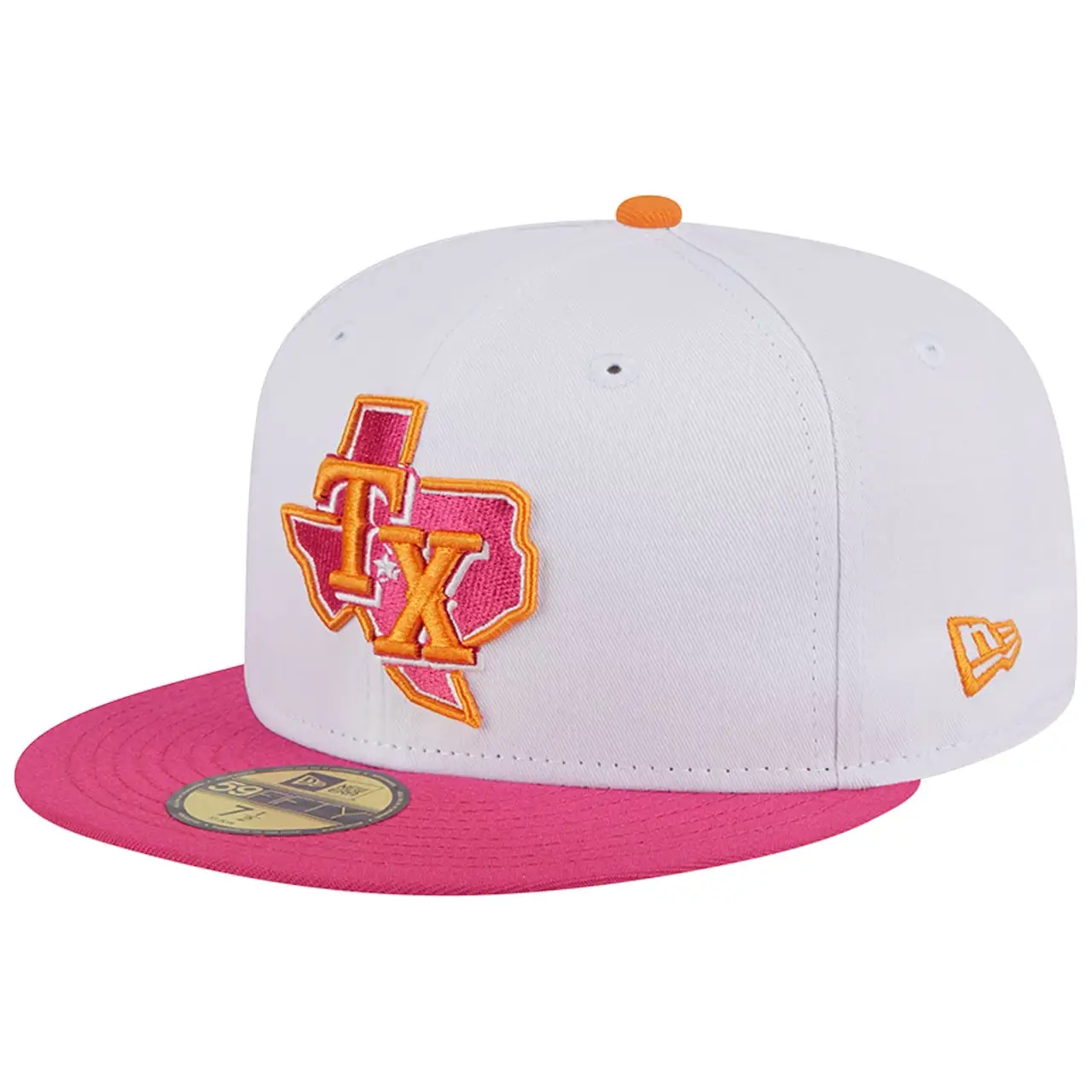 Men's Texas Rangers New Era White/Pink Globe Life Field Inaugural Season 59FIFTY Fitted Hat 5 Men's Texas Rangers New Era White/Pink Globe Life Field Inaugural Season 59FIFTY Fitted Hat - Image 3