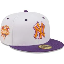 Men's New York Yankees New Era White/Purple 2000 World Series Grape Lolli 59FIFTY Fitted Hat