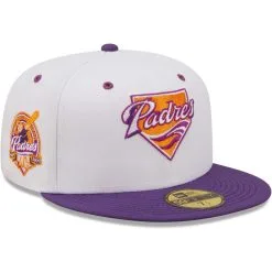 Men's San Diego Padres New Era White/Purple 40th Anniversary Grape Lolli 59FIFTY Fitted Hat