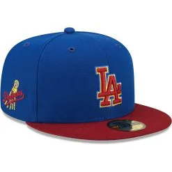 Men's Los Angeles Dodgers New Era Royal/Red Logo Primary Jewel Gold Undervisor 59FIFTY Fitted Hat