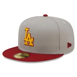 Men's Los Angeles Dodgers New Era Gray/Red Navy Undervisor 59FIFTY Fitted Hat
