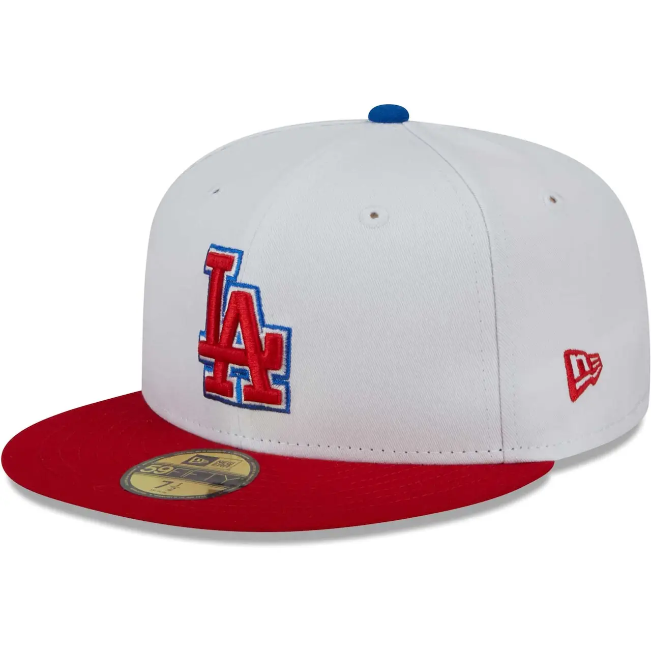 Men's Los Angeles Dodgers New Era White/Red Undervisor 59FIFTY Fitted Hat 5 Men's Los Angeles Dodgers New Era White/Red Undervisor 59FIFTY Fitted Hat - Image 3
