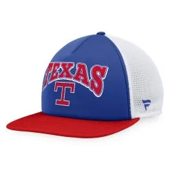Men's Texas Rangers Fanatics Branded Royal/Red Heritage Foam Front Trucker Snapback Hat